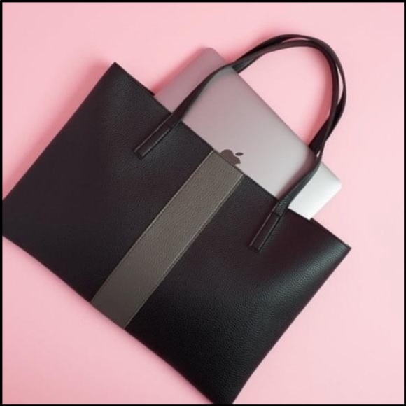 Vince Camuto Vegan Leather Tote - Black and Grey - Picture 10 of 13